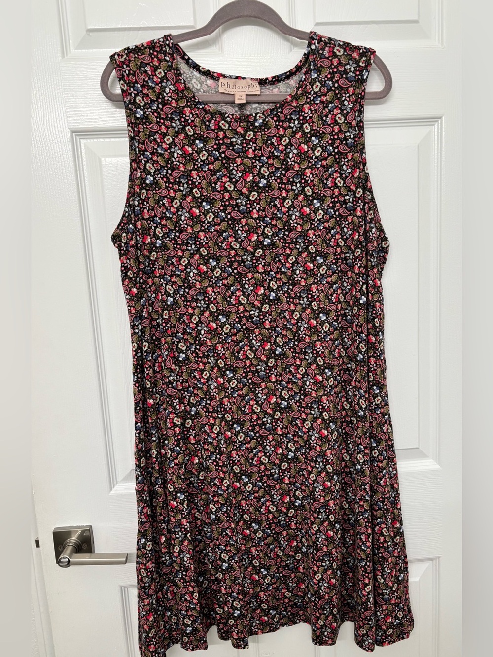 Philosophy Floral Swing Dress in Black and Pink 2XL